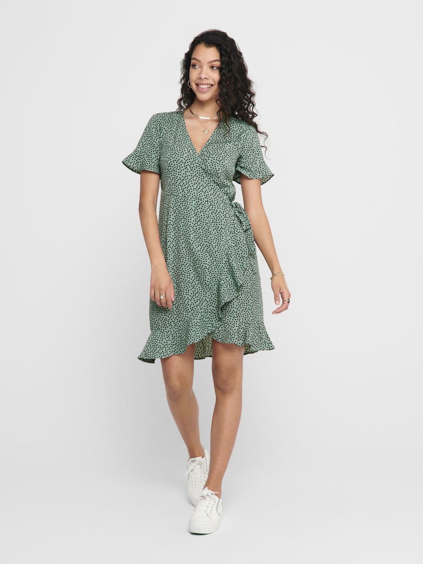 Olivia Wrap Dress - Green TeeShoppen