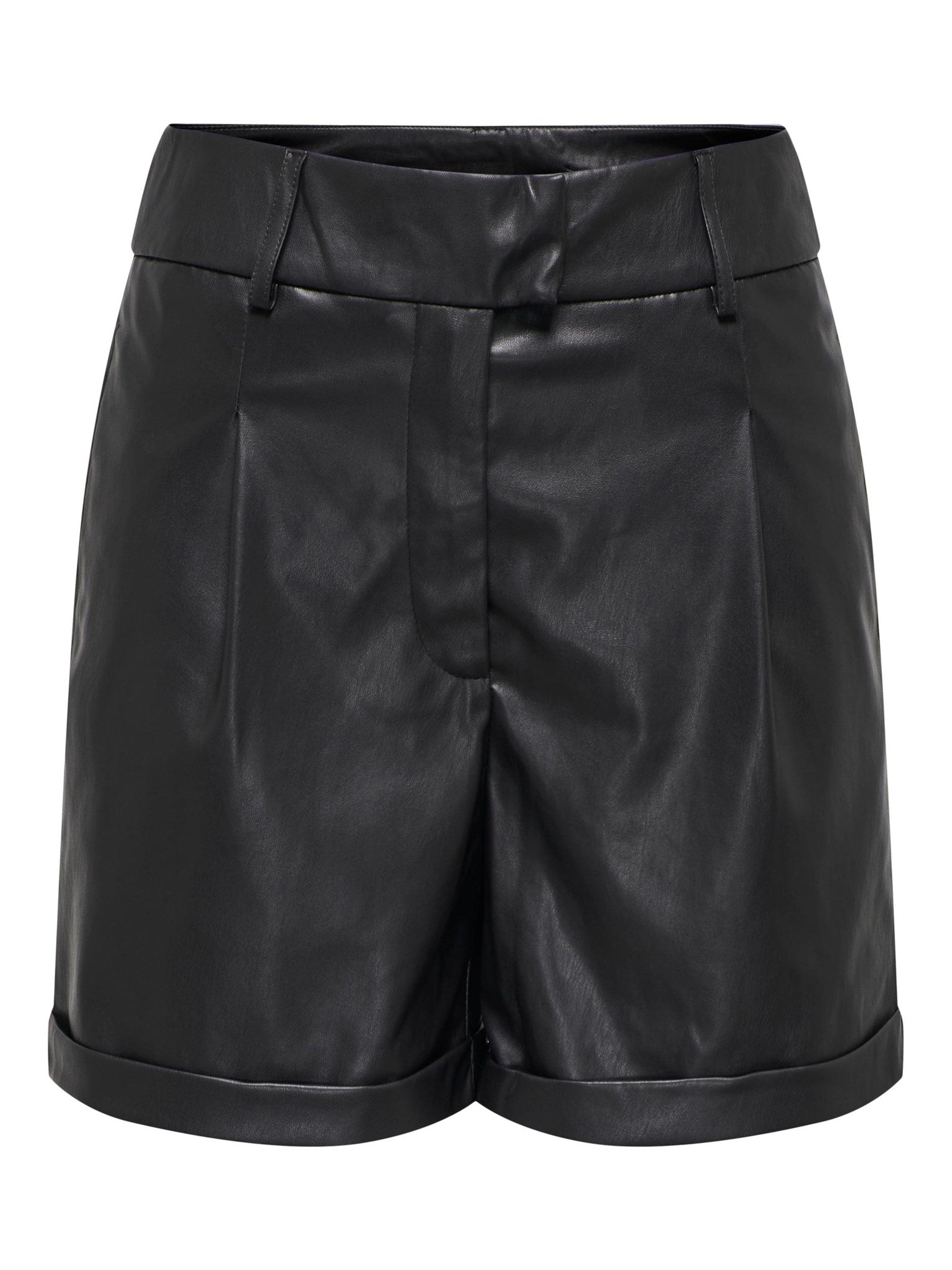 Emy Faux Leather Shorts - Sort | TeeShoppen