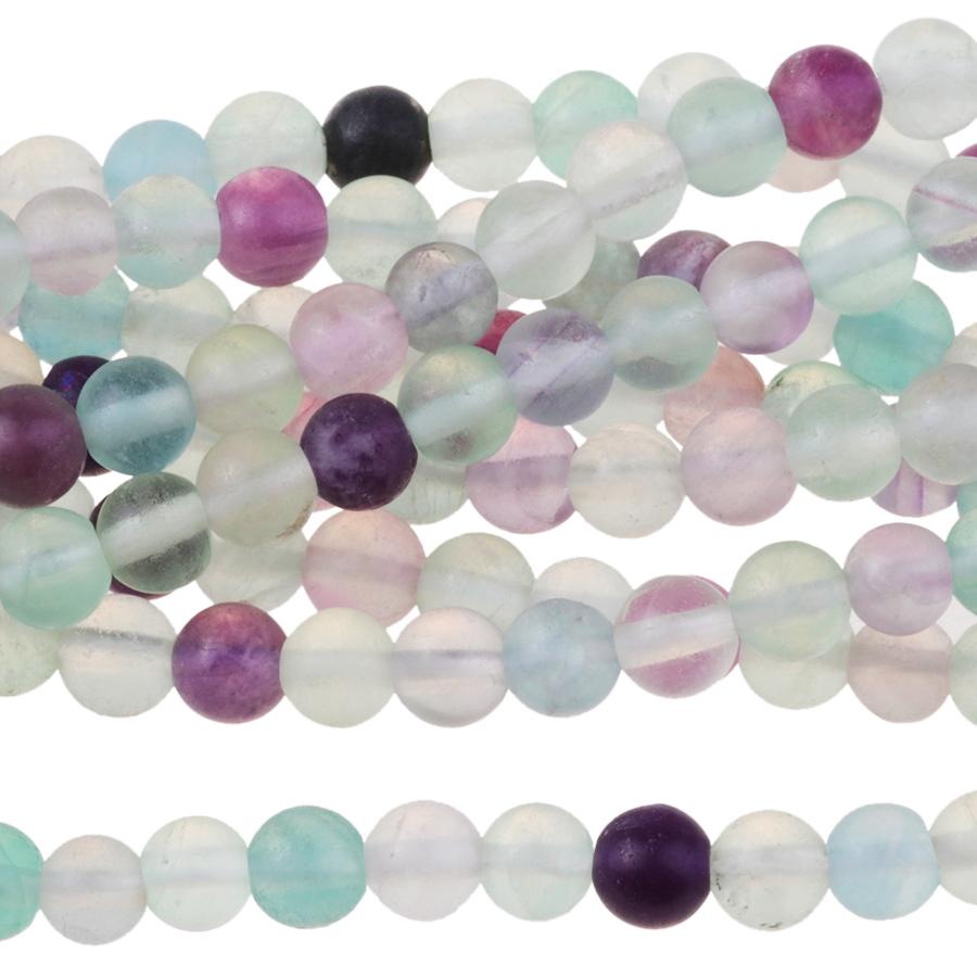 Image of MATTE Fluorite 4mm Round 8-Inch