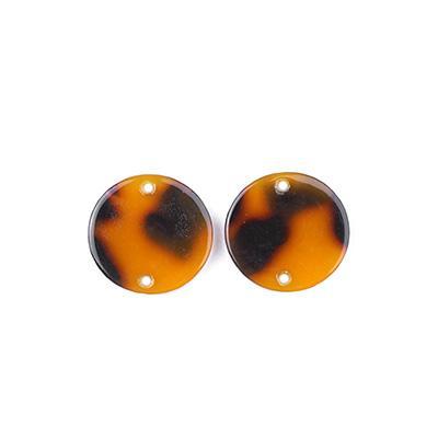 Image of 15mm Tortoise Shell Acetate Two Hole Coin Connector