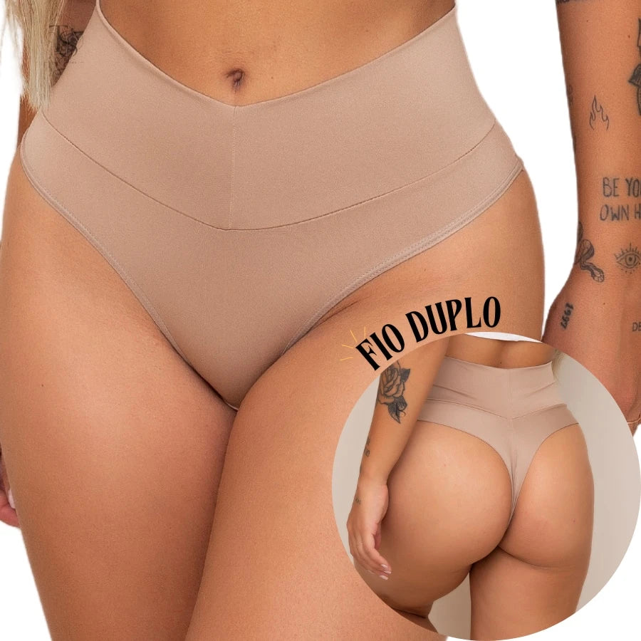 Vendedor IndicadoKit 3 Calcinha Cos Alto Modeladora Tanga Fio Duplo Cintura Alta Conforto Lingerie Feminina