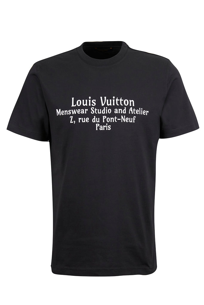 LOUIS VUITTON EMBROIDERED MOCKNECK BLACK T-SHIRT – e-Outlet