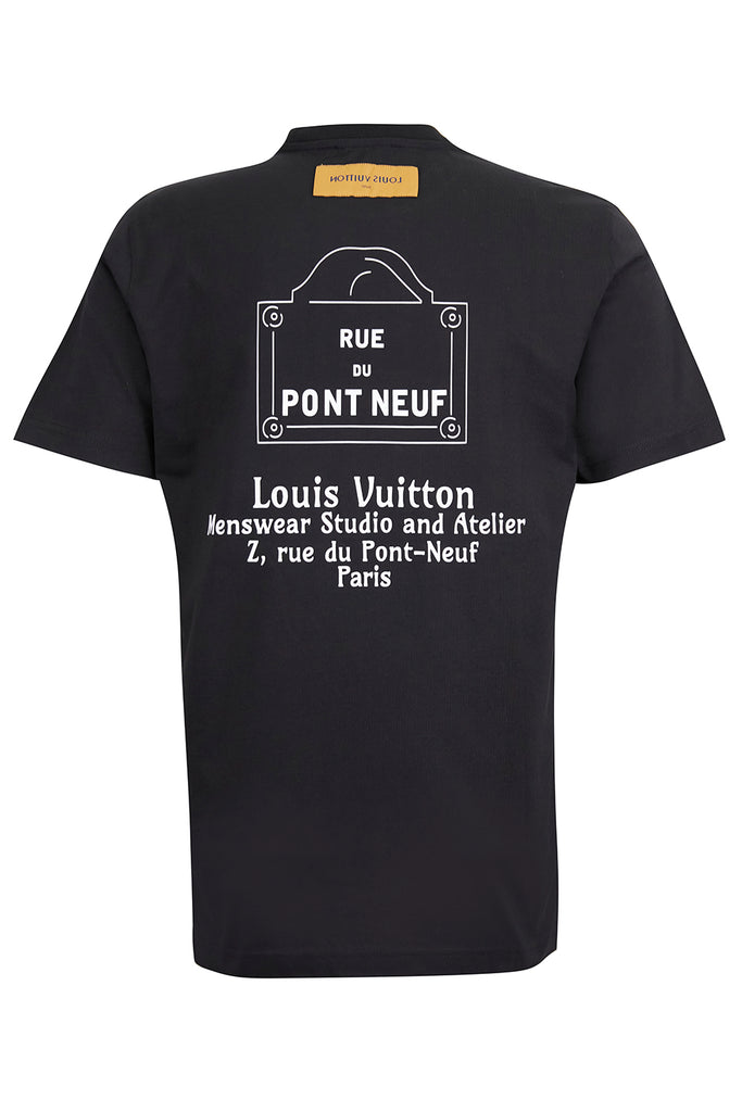 LOUIS VUITTON EMBROIDERED MOCKNECK BLACK T-SHIRT – e-Outlet