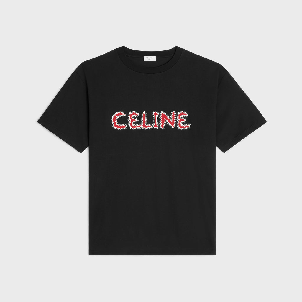 CROPPED CELINE T-SHIRT IN COTTON JERSEY