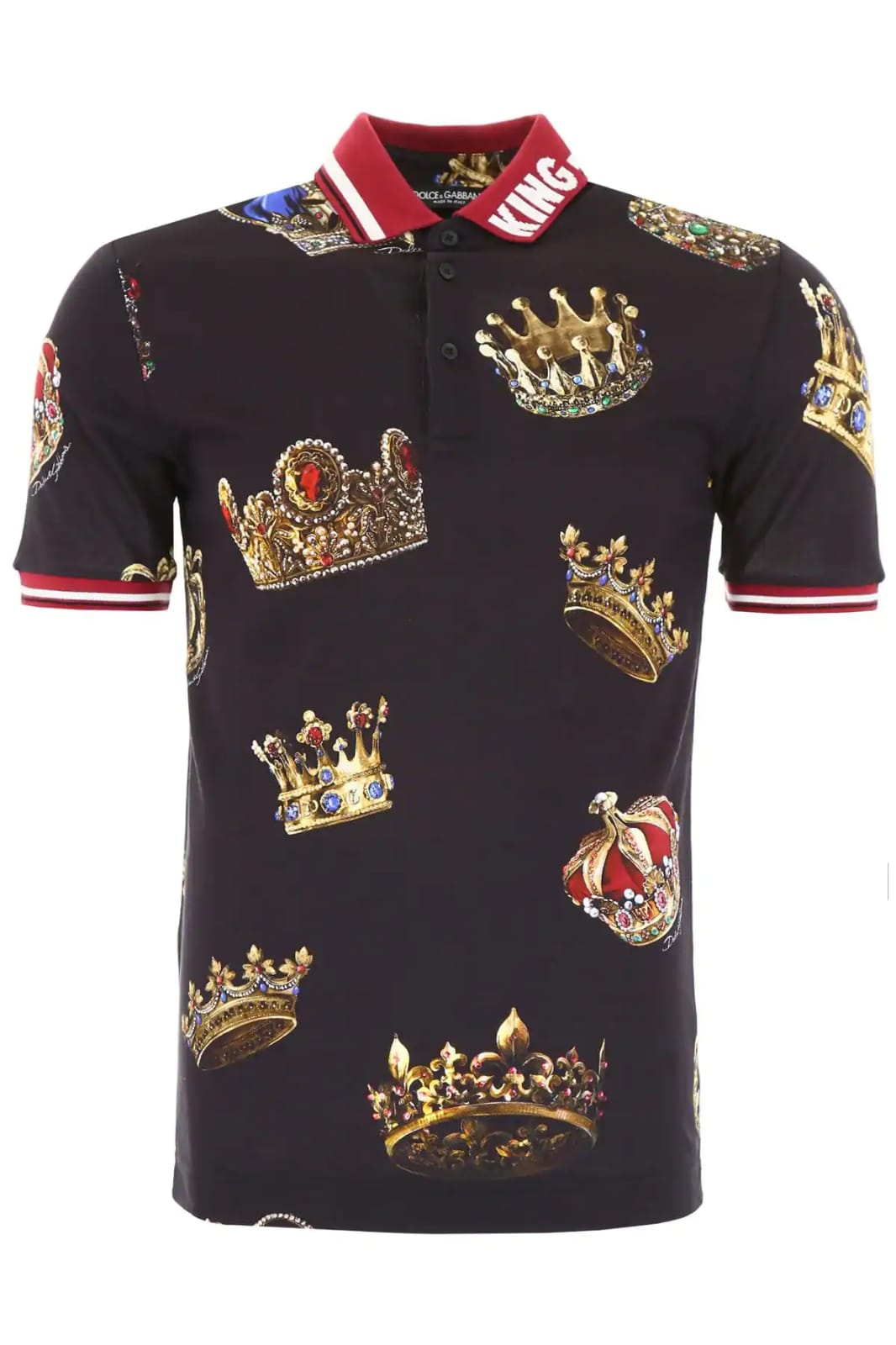 DOLCE & GABBANA CROWN KING BLACK POLO SHIRT – e-Outlet