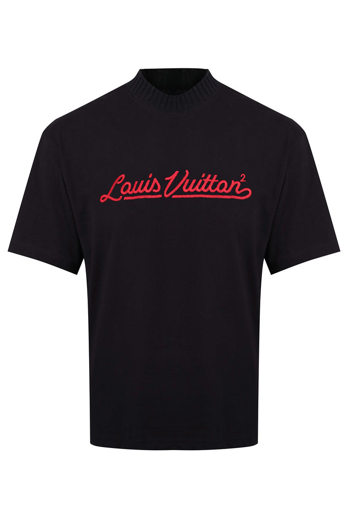 Louis Vuitton LV Spread Embroidery T-Shirt BlackLouis Vuitton LV Spread  Embroidery T-Shirt Black - OFour