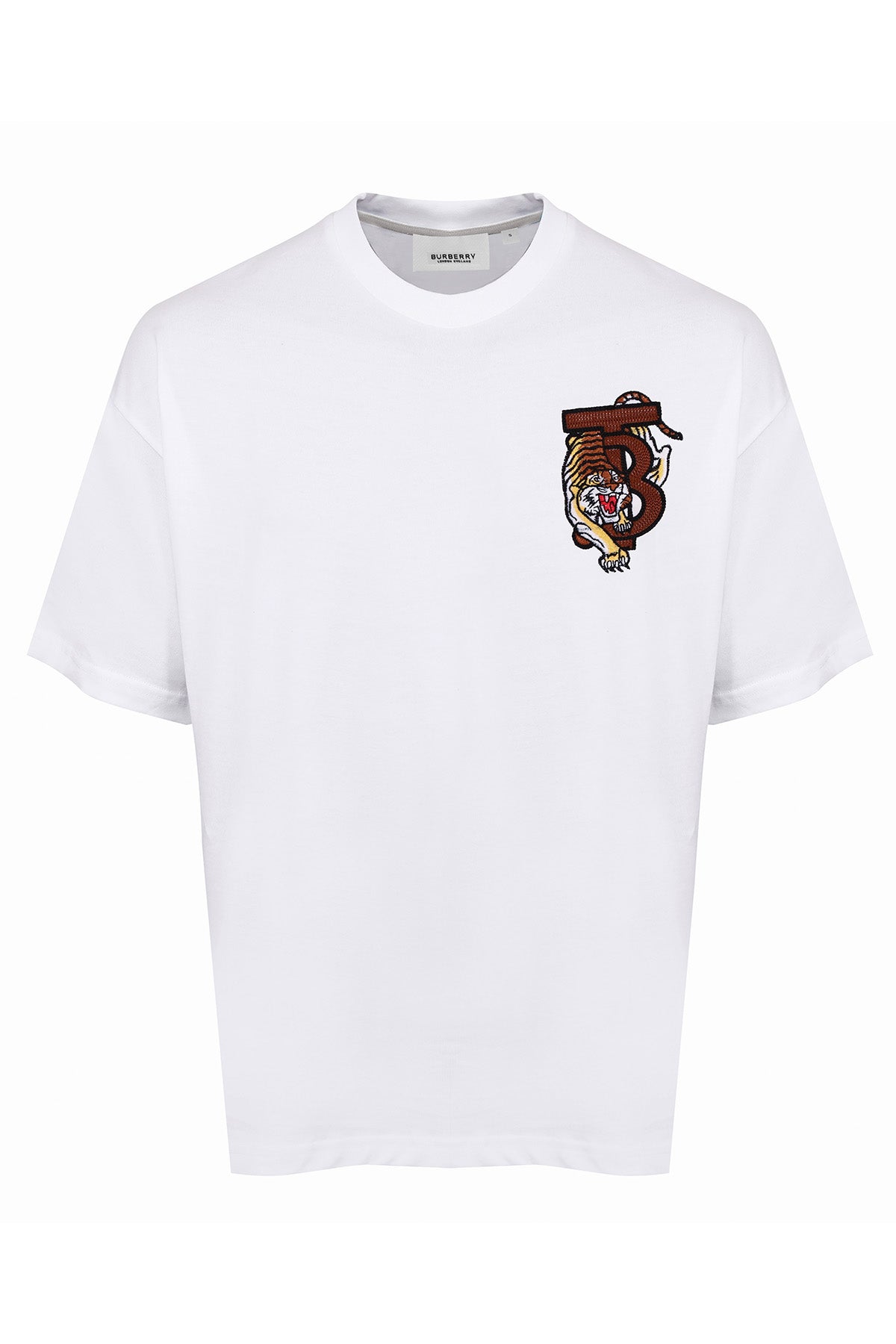 BURBERRY TB TIGER EMBROIDERED WHITE T-SHIRT – e-Outlet