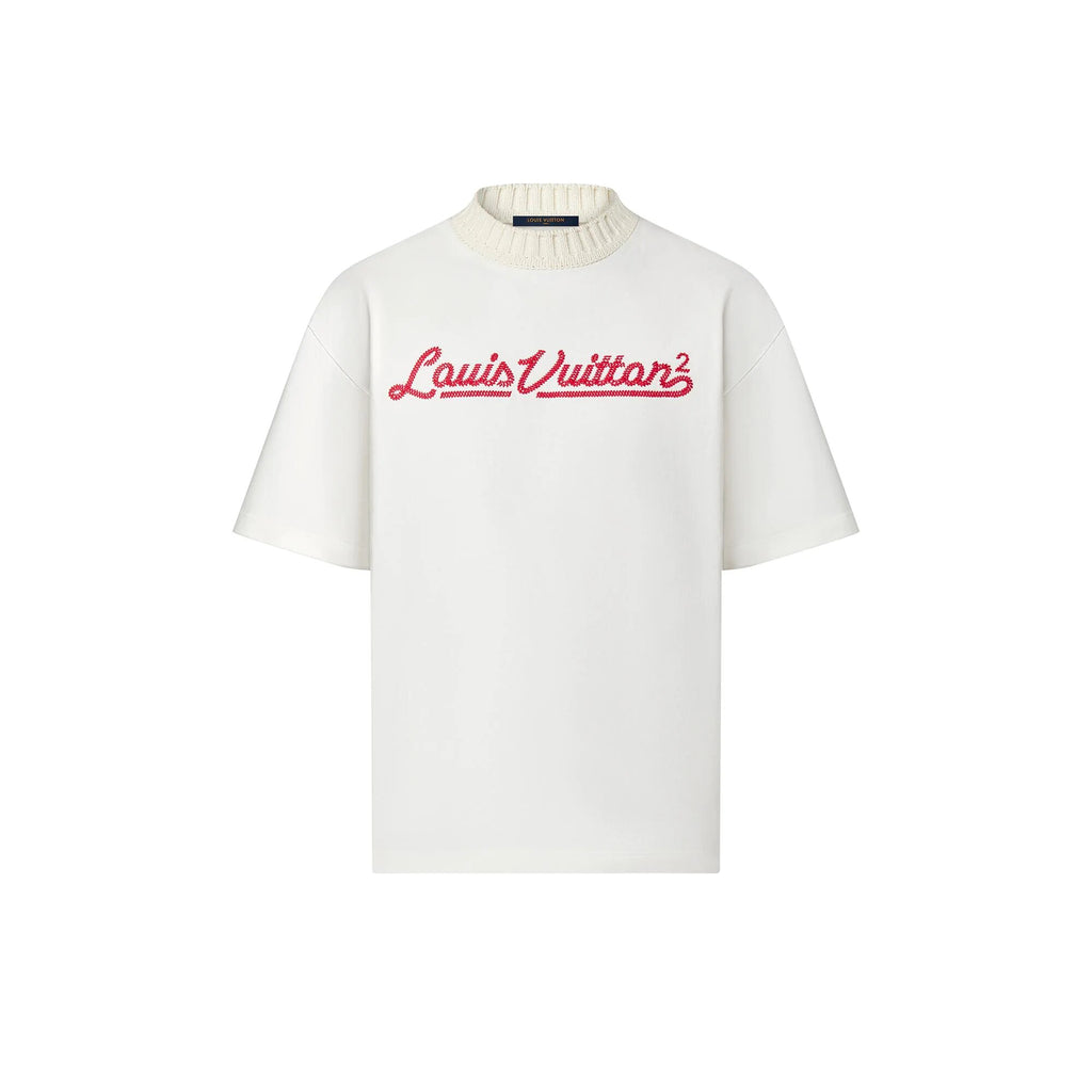 LOUIS VUITTON INTARSIA JACQUARD HEART CREWNECK WHITE T-SHIRT – e-Outlet