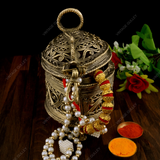 Brass Dhokra Paan-Shaped Decorative Box