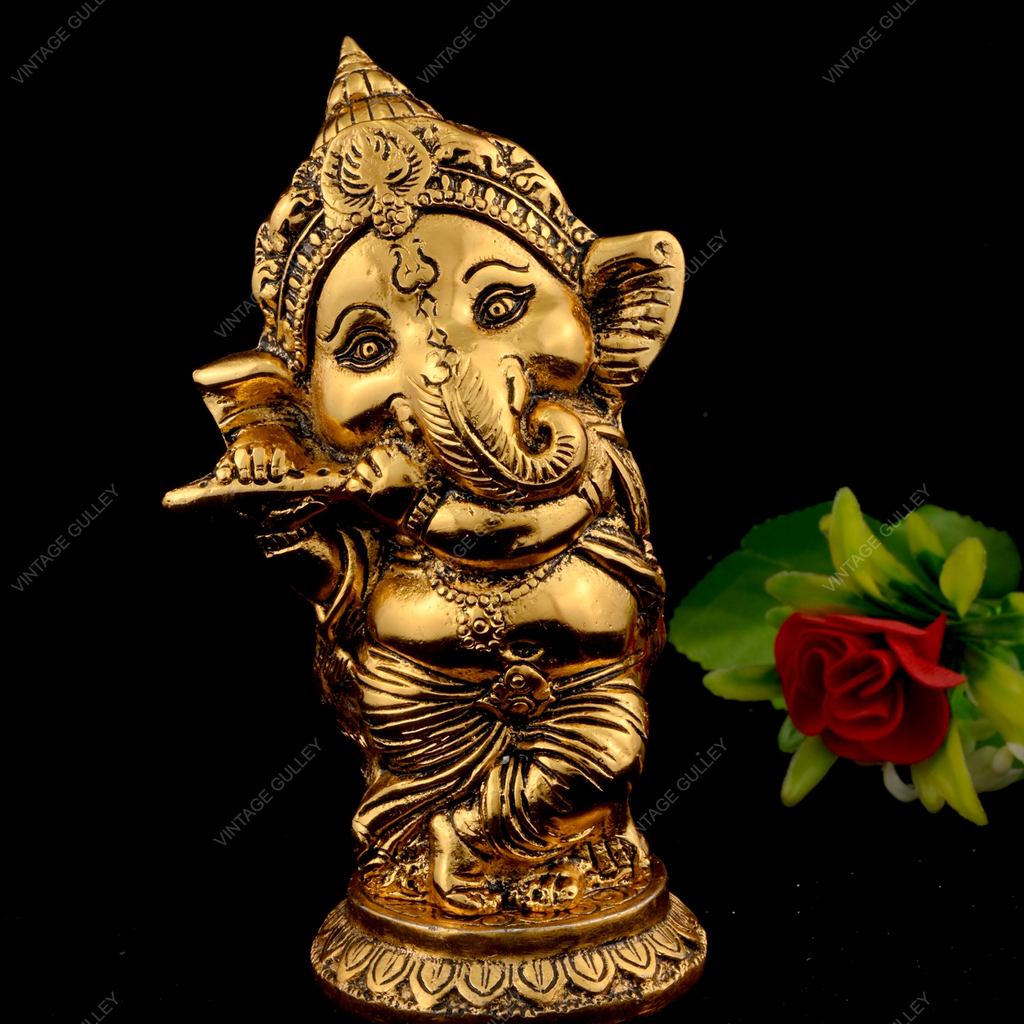 White Metal Golden Bal Ganesha Small – Vintage Gulley
