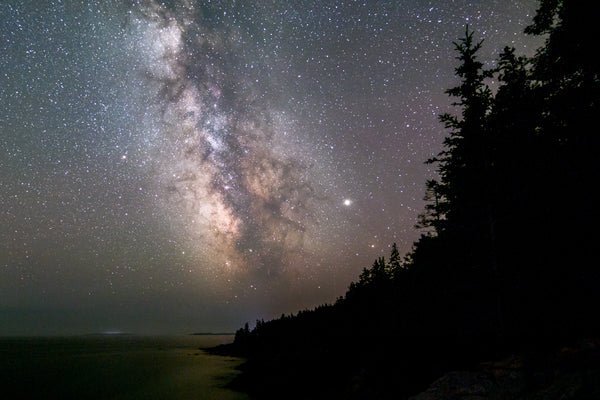 The Milky Way core high in the sky at Acadia National Park in Maine