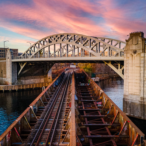 The BU Bridge, shot at sunrise