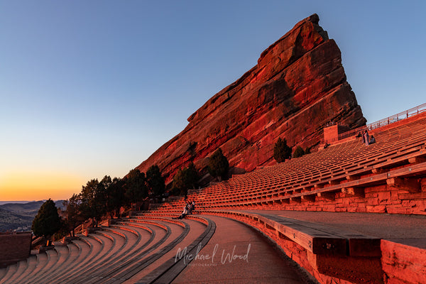 Sunrise at Red Rocks Amphitheater in Golden, Colorado