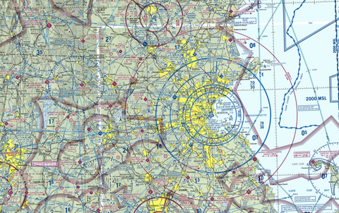 FAA sectional chart for Boston, MA airspace