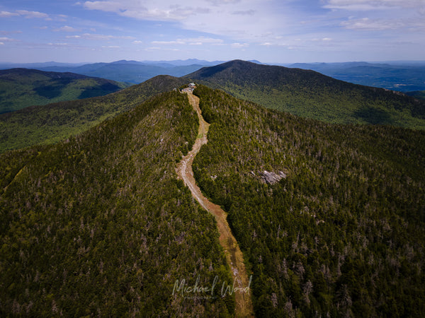 Aerial view of Madonna Peak at Smuggler's Notch in Vermont