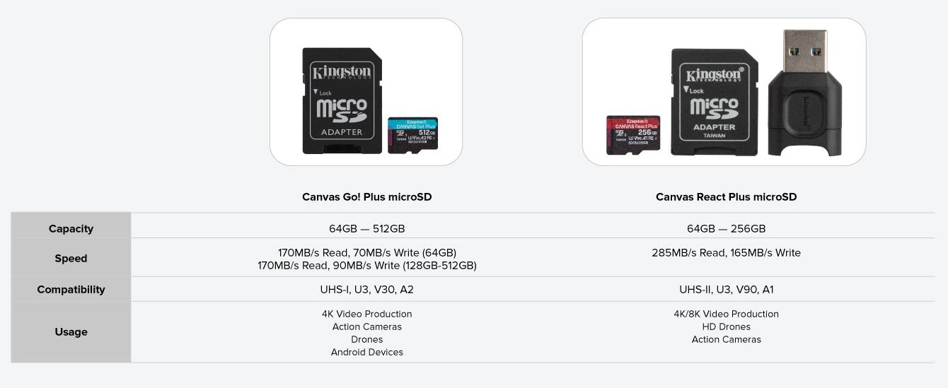 Kingston - Carte Mémoire MicroSD Plus Canvas Go avec Adapteur SD