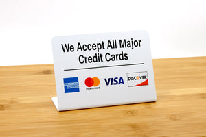 credit cards accepted sign