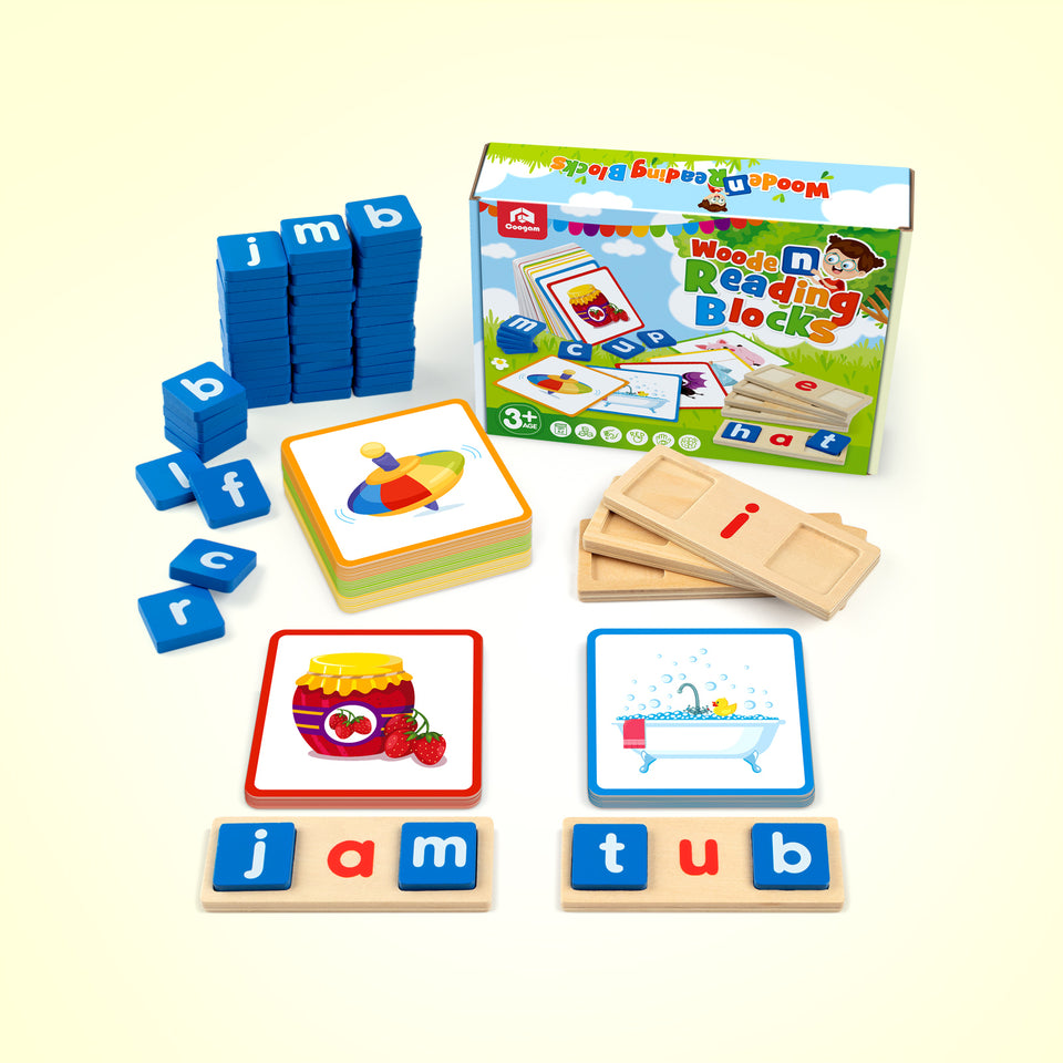 Coogam Reading & Spelling Learning Toy,Wooden Letters Flash Cards Sight  Words Matching ABC Alphabet Recognition Game Set for Kid - AliExpress