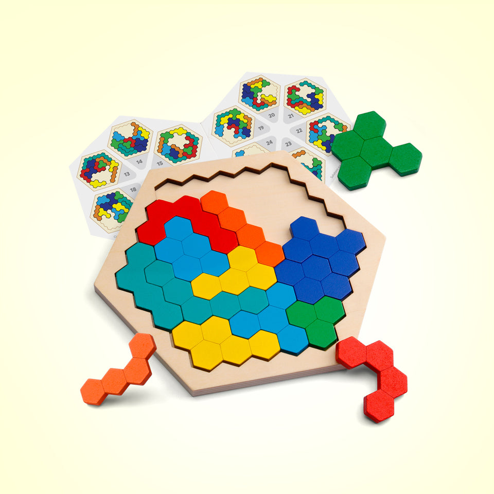 Wooden Blocks Puzzle Brain Teasers Toy Tangram Jigsaw Intelligence