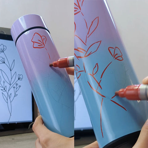 How to draw a Metal Water Bottle Real Easy - Step by Step 