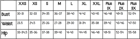 Size chart