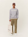 Les Deux MEN Charles Sweatshirt Sweatshirt 310201-Light Grey Melange/White