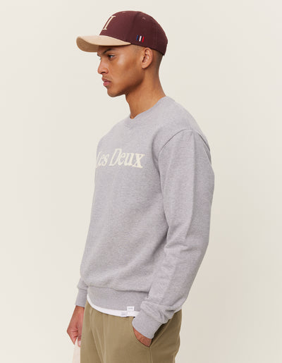 Les Deux MEN Charles Sweatshirt Sweatshirt 310201-Light Grey Melange/White