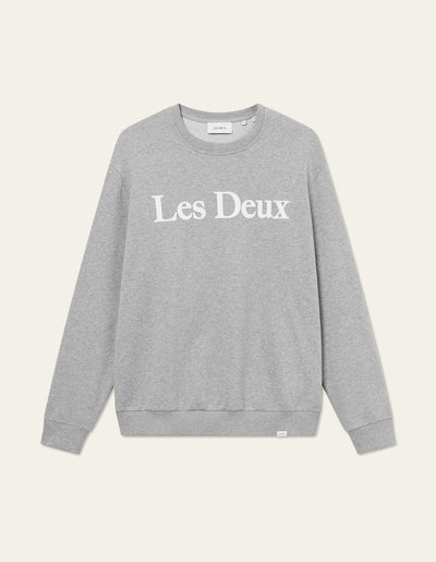 Les Deux MEN Charles Sweatshirt Sweatshirt 310201-Light Grey Melange/White