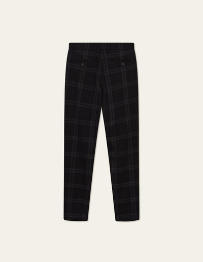 Les Deux MEN Como Check Wool Mélange Suit Pants Pants 361320-Charcoal Melange/Grey Melange