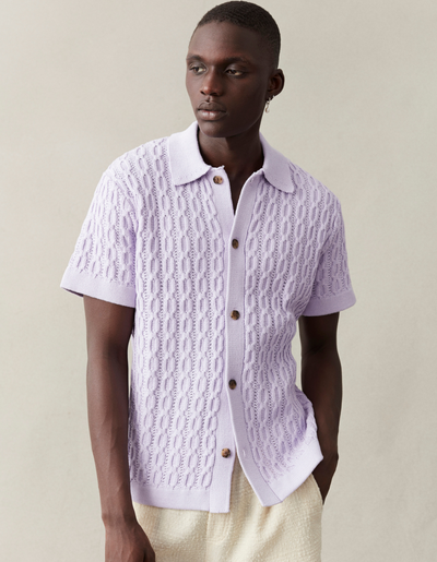 Les Deux MEN Garrett Knitted Shirt Shirt 648648-Light Orchid