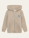 Les Deux Kids Globe Zipper Hoodie Kids Hoodie 817474-Light Desert Sand/Washed Denim Blue