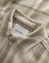 Les Deux MEN Kash Check Shirt Shirt 215550-Ivory/Surplus Green