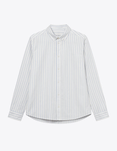 Les Deux MEN Kristian Oxford Shirt Shirt 920920-White/Light Blue Wide Stripe