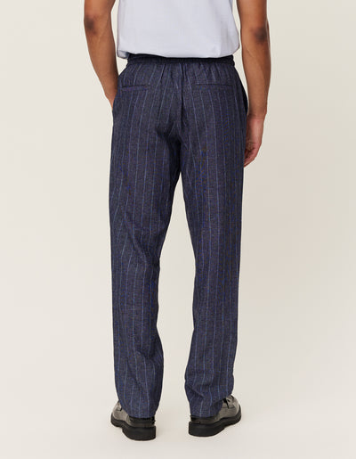 Les Deux MEN Patrick Linen Pants Pants 460215-Dark Navy/Ivory