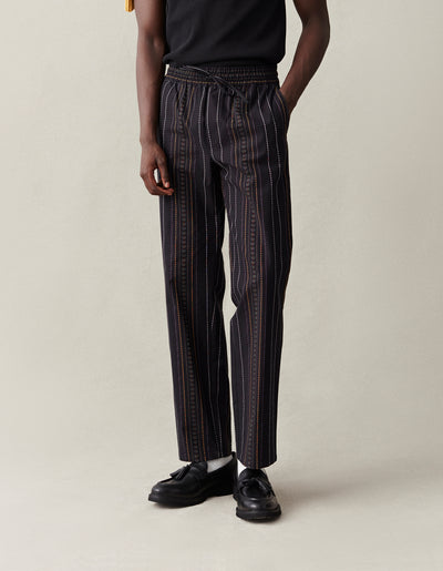 Les Deux MEN Porter Embroidery Pants Pants 100100-Black