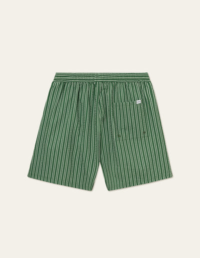 Les Deux MEN Stan Stripe Seersucker Swim Shorts Swimshorts 565218-Vintage Green/Light Ivory