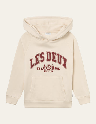 Les Deux Kids University Hoodie Kids Hoodie 218634-Light Ivory/Burnt Red