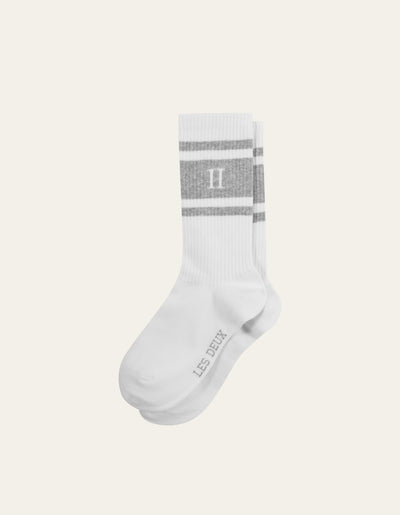 Les Deux MEN William Stripe 2-Pack Socks Underwear and socks 201310-White/Light Grey Melange