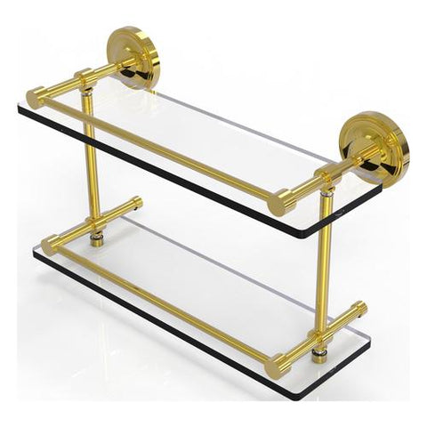 Brass and glass shelf with gallery bars Allied Brass Canada