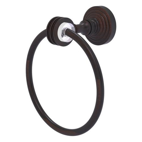 Brass towel ring with acrylic detail