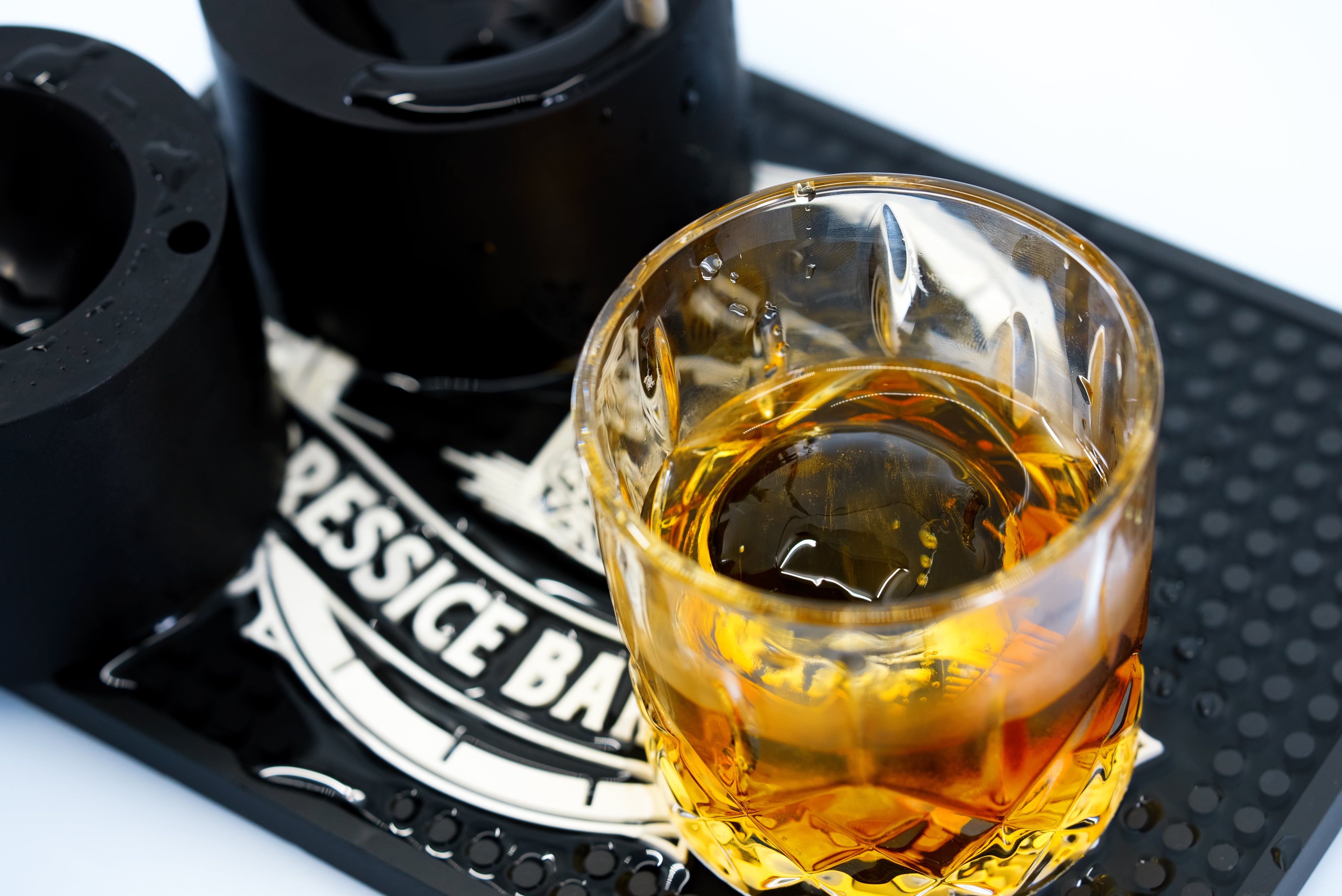 Custom Whiskey Glass and Ice-Cube Sphere Mold Kit