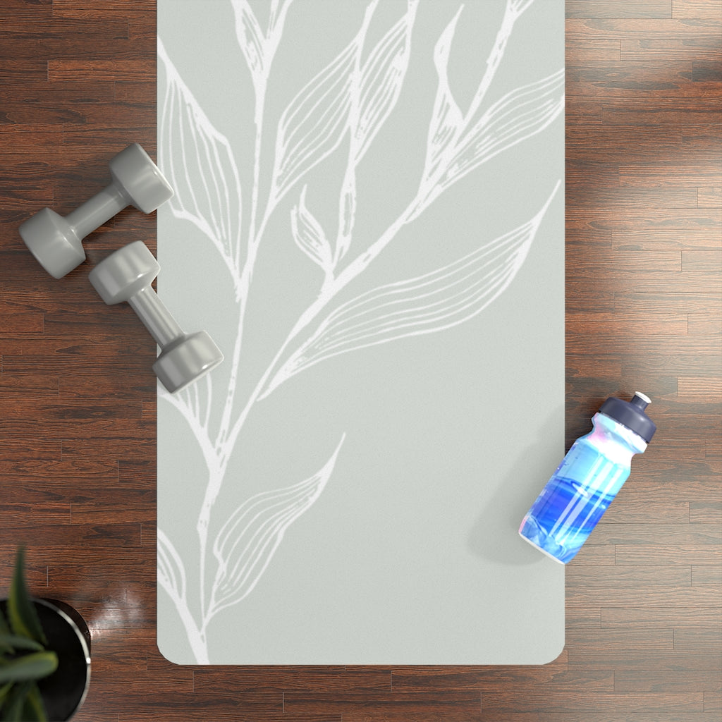 Olive w/ White Branch Rubber Yoga Mat