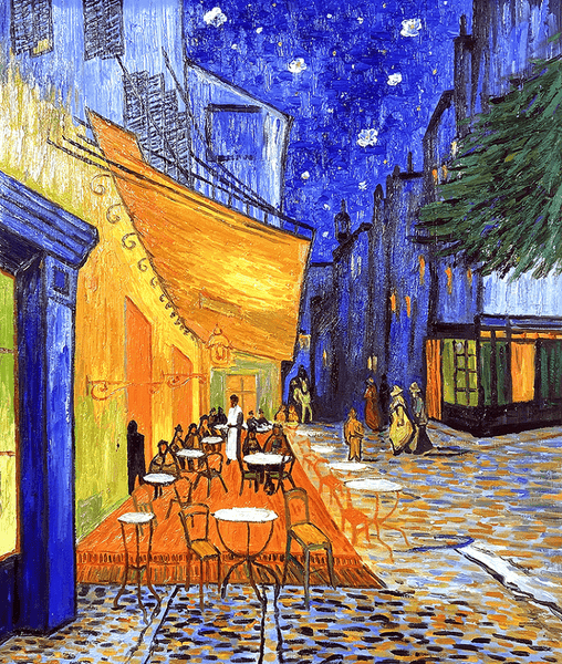 van gogh painting cafe at night