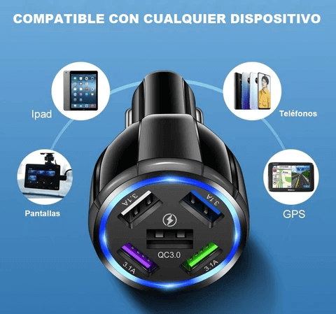 Cargador de Celular para Vehículos 5 USB