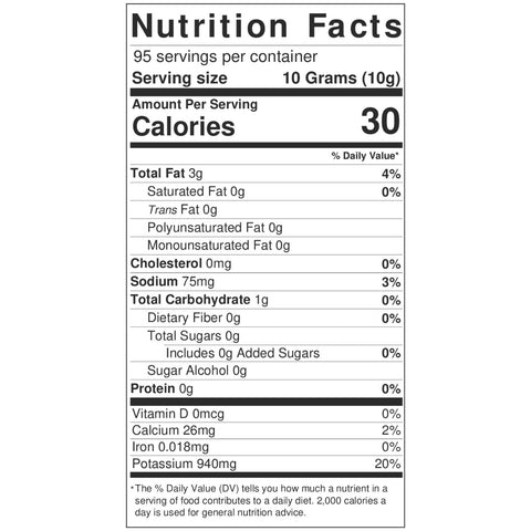 Crushed Hot Chili Peppers 33.5 Oz. Nutrition Label