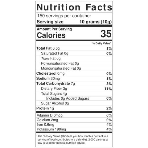 Sweet Chili Powder In Plastic Tubs NutritionLabel