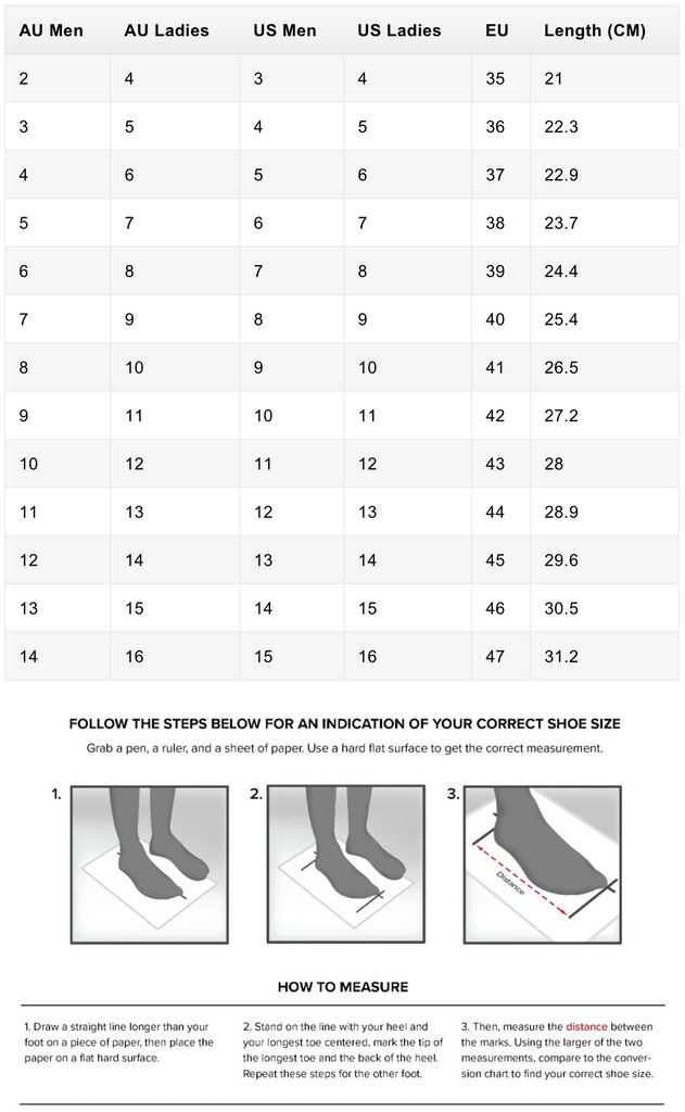 Size Chart | UGG Online