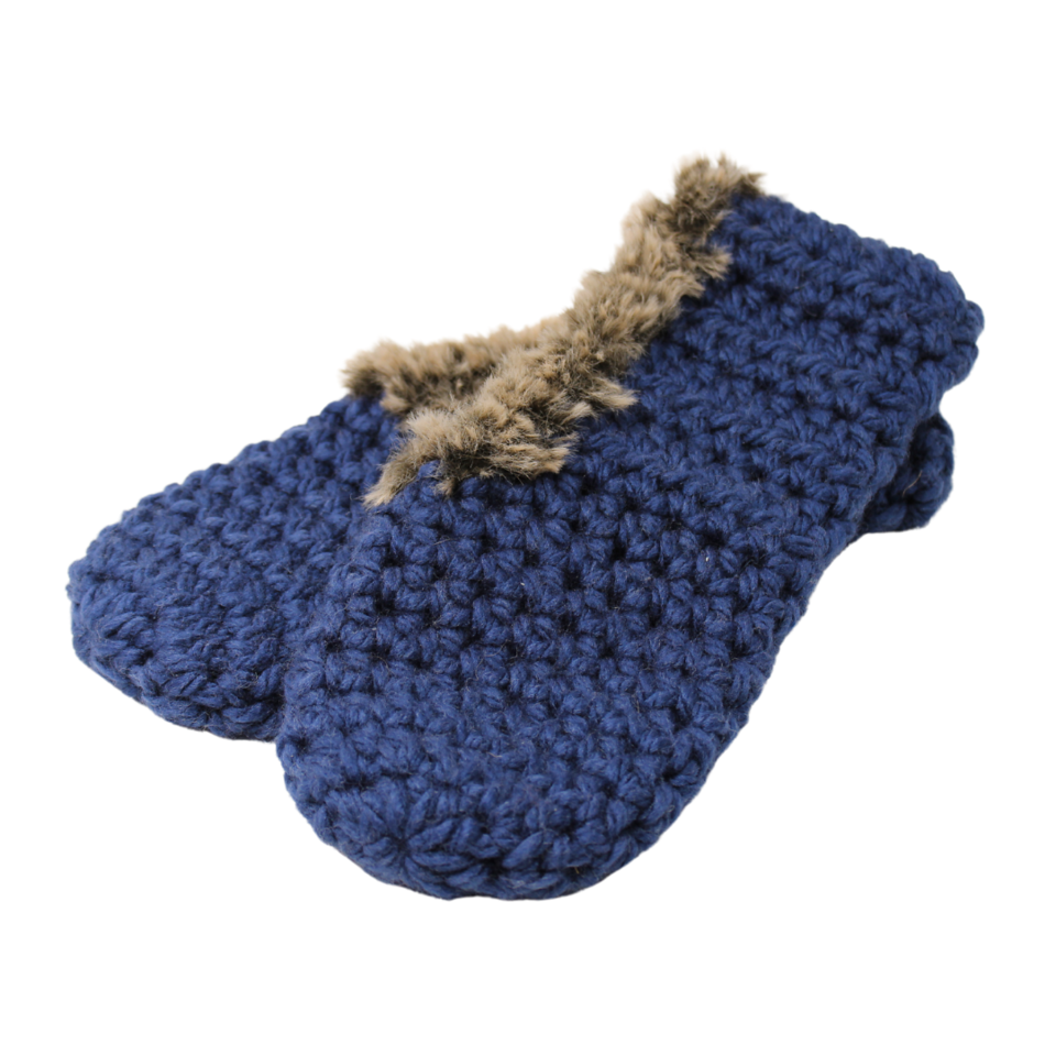 Adults Knit Fur Lined Slippers
