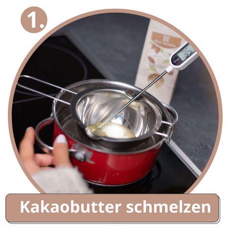 Kakaobutter wird geschmolzen