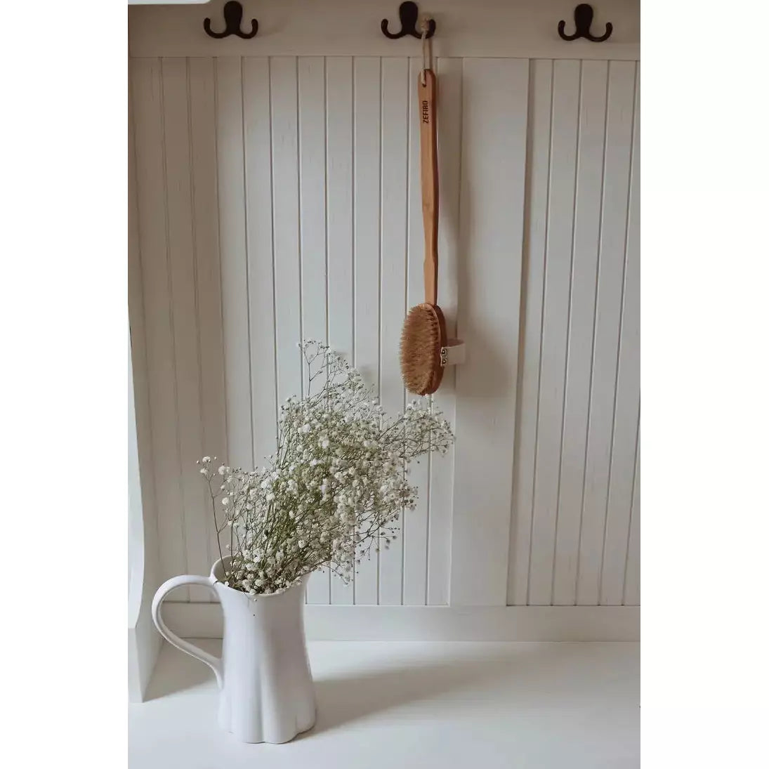 Long Wooden Bath Brush - Detachable